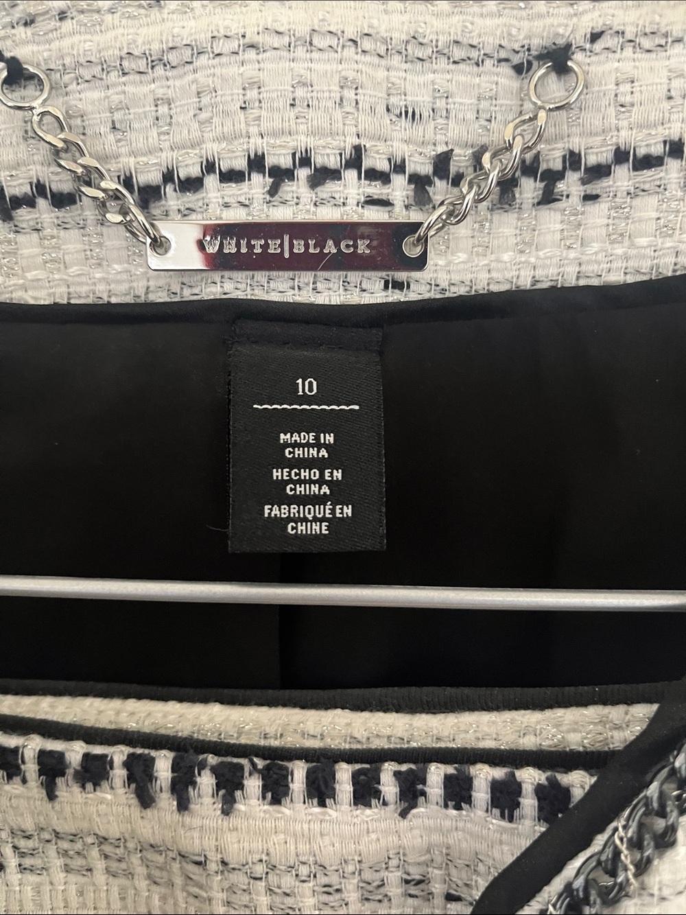 White House Black Market Black & White Tweed Jacket & Skirt - Picture 4 of 8